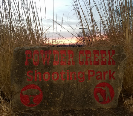 Powder Creek Shooting Park Sign
